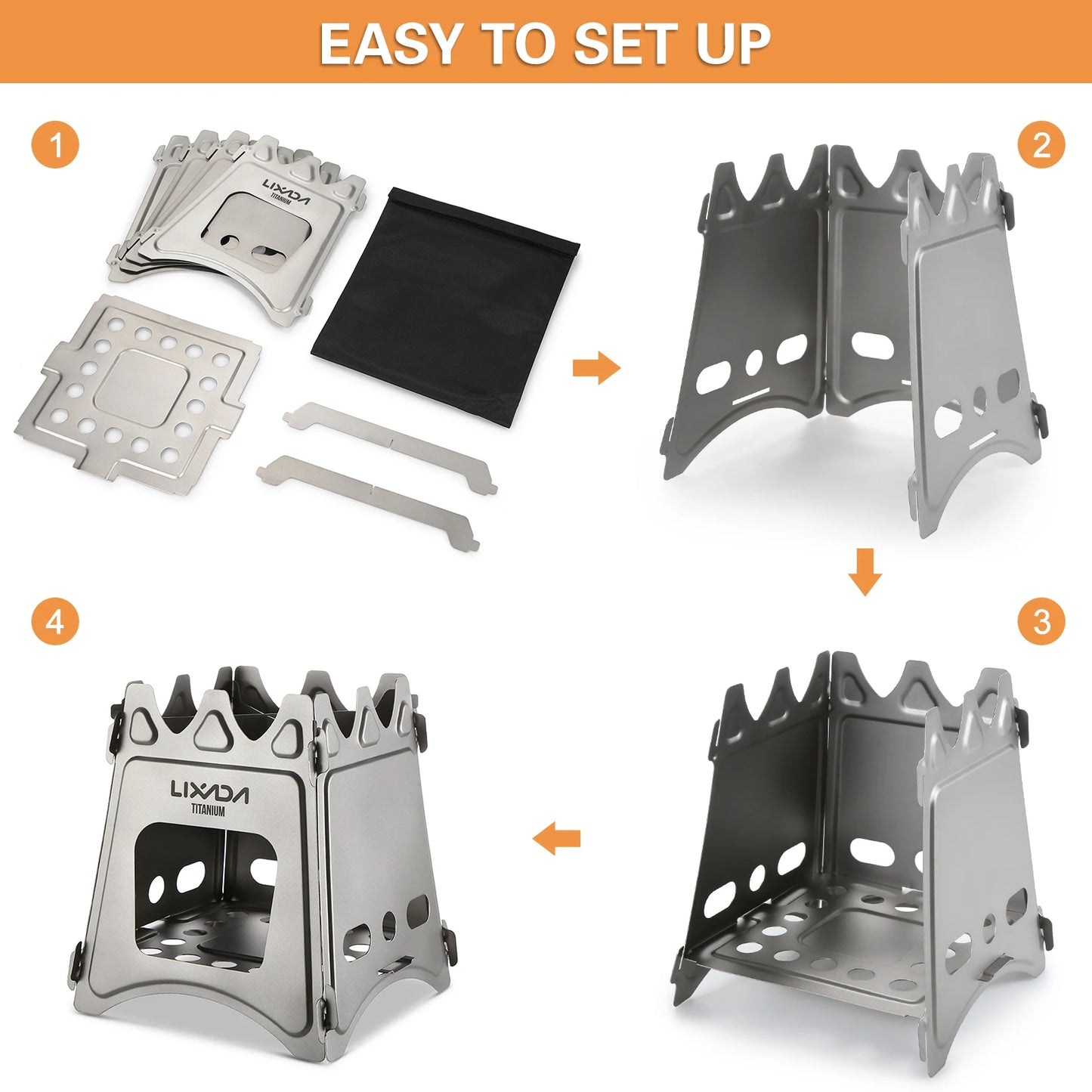 Camping Stove – No Gas Needed, Ultralight Foldable Wood Burner for Cooking Anywhere